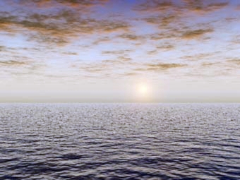 Horizont als eine Trennungslinie zwischen Erde und Himmel