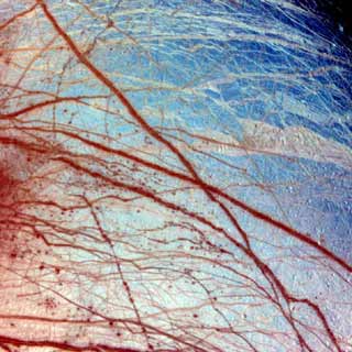 Blick auf den Eispanzer von Europa (Foto NASA)