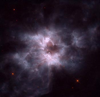 Planetarer Nebel NGC 2440 mit einem der heißesten bekannten Weißen Zwerge im Zentrum (Foto NASA und Hubble Heritage Team)